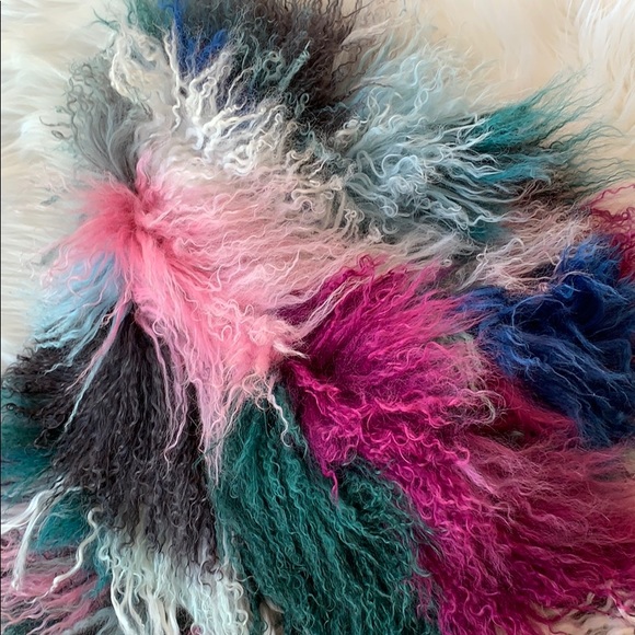 Charlotte Simone Kaleidoscope Mongolian Lamb Scarf - Picture 4 of 6